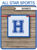 All Star Sports Party Banner template
