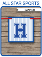 All Star Sports Party Banner template