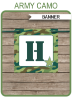 Army Camo Party Banner template