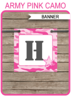 Pink Camo Party Banner template