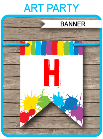 Art Party Banner Template | Painting | Birthday Banner | Editable Bunting