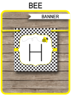 Bee Banner Template - Happy Birthday Banner - Birthday Party - Editable and Printable DIY Template - INSTANT DOWNLOAD $4.50 via simonemadeit.com