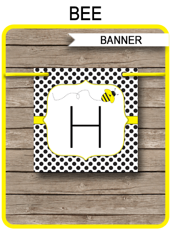 bee party banner template happy birthday banner free christmas invitations printable template