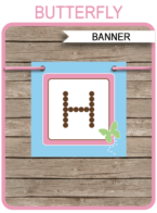 Butterfly Party Banner template