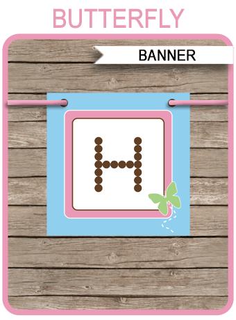 Butterfly Party Banner Template | Birthday Banner ...