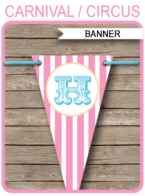 Carnival Party Banner template – pink/aqua