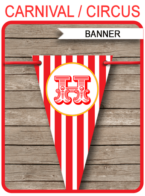 Carnival Party Banner Template - Circus Banner Template - Happy Birthday Banner - Birthday Party - Editable and Printable DIY Template - INSTANT DOWNLOAD $4.50 via simonemadeit.com