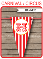 Carnival Party Banner Template - Circus Banner Template - Happy Birthday Banner - Birthday Party - Editable and Printable DIY Template - INSTANT DOWNLOAD $4.50 via simonemadeit.com