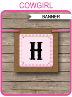 Cowgirl Party Banner template