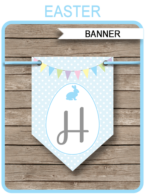 Printable Easter Pennant Banner Template - Easter Bunting - Happy Easter Banner - DIY Editable Text - INSTANT DOWNLOAD $4.50 via simonemadeit.com