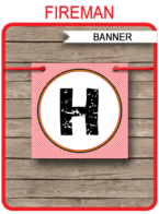 Fireman Banner Template - Happy Birthday Banner - Firetruck - Birthday Party - Editable and Printable DIY Template - INSTANT DOWNLOAD $4.50 via simonemadeit.com