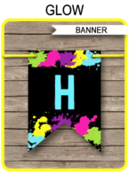 Neon Glow Party Pennant Banner template
