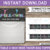 Gymnastics Favor Bag Toppers