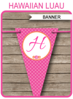 Hawaiian Luau Party Banner template