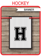 Hockey Party Banner template – red/black