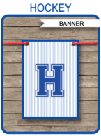 Hockey Party Banner template – red/blue