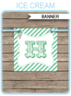 Ice Cream Party Banner template