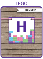 Lego Friends Party Banner template