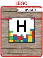Lego Party Banner Template - Lego Bunting - Happy Birthday Banner - Birthday Party - Editable and Printable DIY Template - INSTANT DOWNLOAD $4.50 via simonemadeit.com