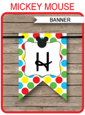 Mickey Mouse Banner Template - Happy Birthday Banner - Birthday Party - Editable and Printable DIY Template - INSTANT DOWNLOAD $4.50 via simonemadeit.com