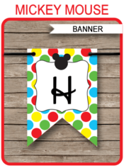 Mickey Mouse Banner Template - Happy Birthday Banner - Birthday Party - Editable and Printable DIY Template - INSTANT DOWNLOAD $4.50 via simonemadeit.com