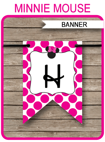 Minnie Mouse Party Banner Template | Birthday Banner | Editable Bunting