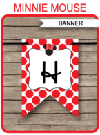 Minnie Mouse Birthday Banner Template - Red - Happy Birthday Banner - Birthday Party - Editable and Printable DIY Template - INSTANT DOWNLOAD $4.50 via simonemadeit.com