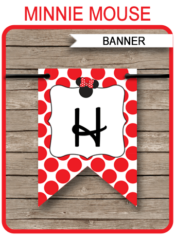 Minnie Mouse Birthday Banner Template - Red - Happy Birthday Banner - Birthday Party - Editable and Printable DIY Template - INSTANT DOWNLOAD $4.50 via simonemadeit.com