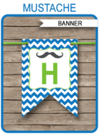 Mustache Party Banner template