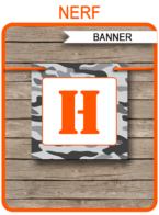 Nerf Party Banner Template - Happy Birthday Banner - Camo - Birthday Party - Editable and Printable DIY Template - INSTANT DOWNLOAD $4.50 via simonemadeit.com