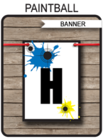 Paintball Party Banner Template - Paintball Bunting - Happy Birthday Banner - Birthday Party - Editable and Printable DIY Template - INSTANT DOWNLOAD $4.50 via simonemadeit.com