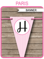 Paris Party Banner template – pink