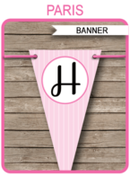 Paris Party Banner template – pink