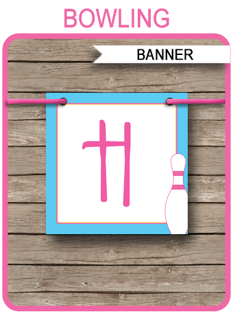 Bowling Party Banner Template | Birthday Banner | Editable ...