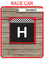 Race Car Banner Template - Happy Birthday Banner - Birthday Party - Editable and Printable DIY Template - INSTANT DOWNLOAD $4.50 via simonemadeit.com