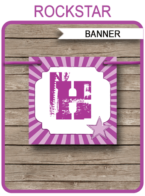 Rock Star Party Banner template – purple