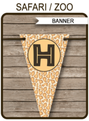 Safari Banner Template - Zoo Party Banner - Jungle Party Banner - Happy Birthday Banner - Birthday Party - Editable and Printable DIY Template - INSTANT DOWNLOAD $4.50 via simonemadeit.com