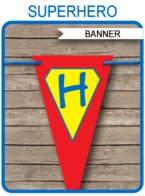 Superhero Party Banner template