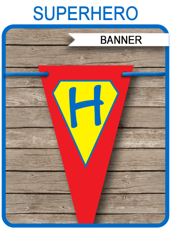 Superhero Party Banner Template | Birthday Banner ...