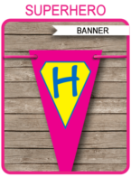 Supergirl Party Banner template – pink