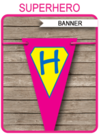 Supergirl Party Banner template – pink