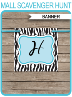 Zebra Banner template – turquoise