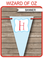 Wizard of Oz Party Banner template