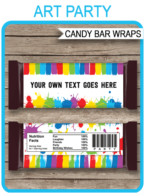 Art Party Hershey Candy Bar Wrappers template