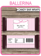 Ballerina Hershey Candy Bar Wrappers template