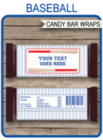 Baseball Hershey Candy Bar Wrappers template – sports font