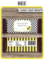 Bee Hershey Candy Bar Wrappers template