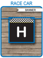 Blue Race Car Party Banner Template - Race Car Bunting - Happy Birthday Banner - Birthday Party - Editable and Printable DIY Template - INSTANT DOWNLOAD $4.50 via simonemadeit.com