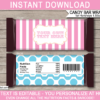 Aqua & Pink Carnival Candy Bar Wrappers 