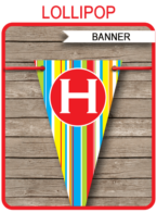 Colorful Pennant Banner Template - Birthday Party Bunting - Happy Birthday Pennants - Editable and Printable DIY Template - INSTANT DOWNLOAD $4.50 via simonemadeit.com